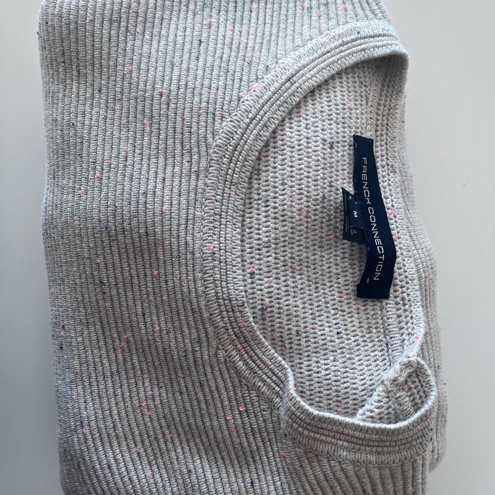 Chunky beige crew neck sweater FCUK